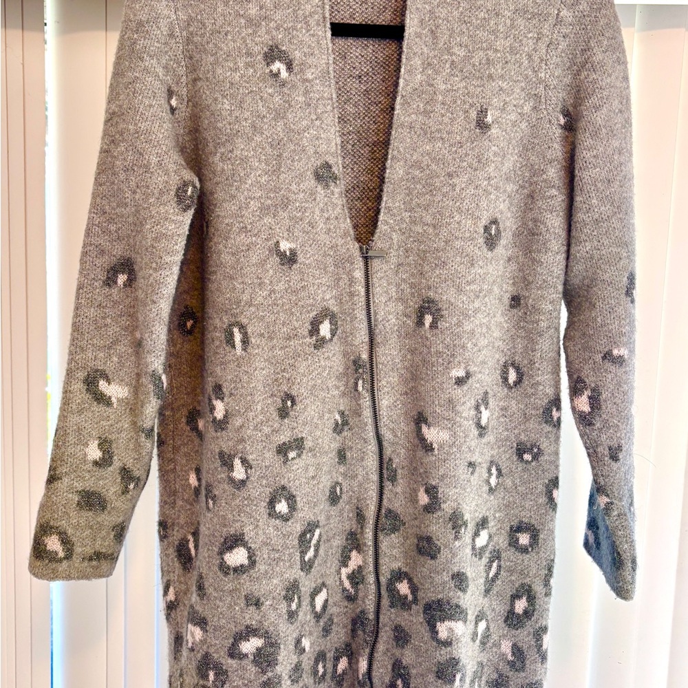 Chico's Chic Gray Patterned Cardigan - image 1